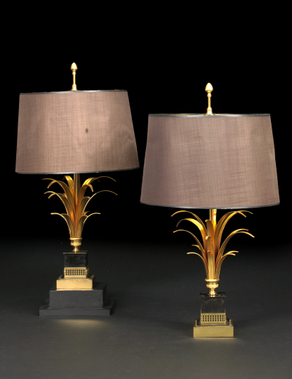 Pair of Polished and Gilt-Brass