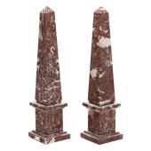 PAIR OF POLISHED RUSSET STONE