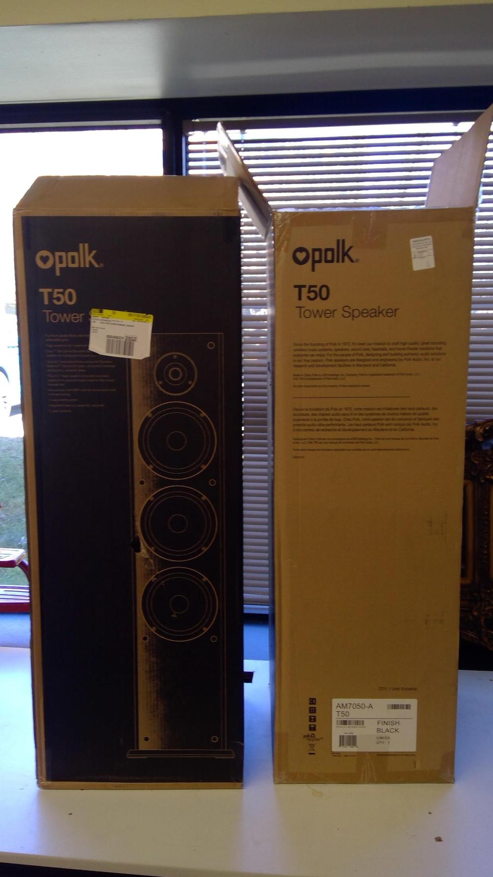 PAIR OF POLK T50 TOWER SPEAKERS