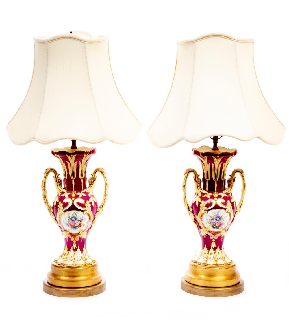 PAIR OF POLYCHROME AND GILT