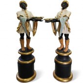 PAIR OF POLYCHROME BLACKAMOOR
