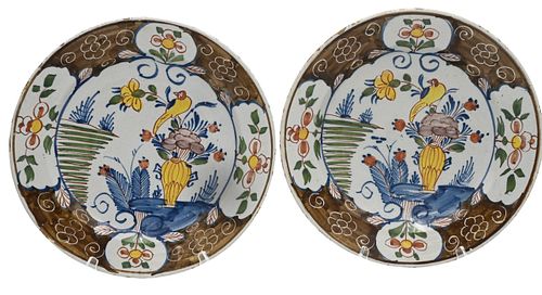 PAIR OF POLYCHROME CHARGERSPair