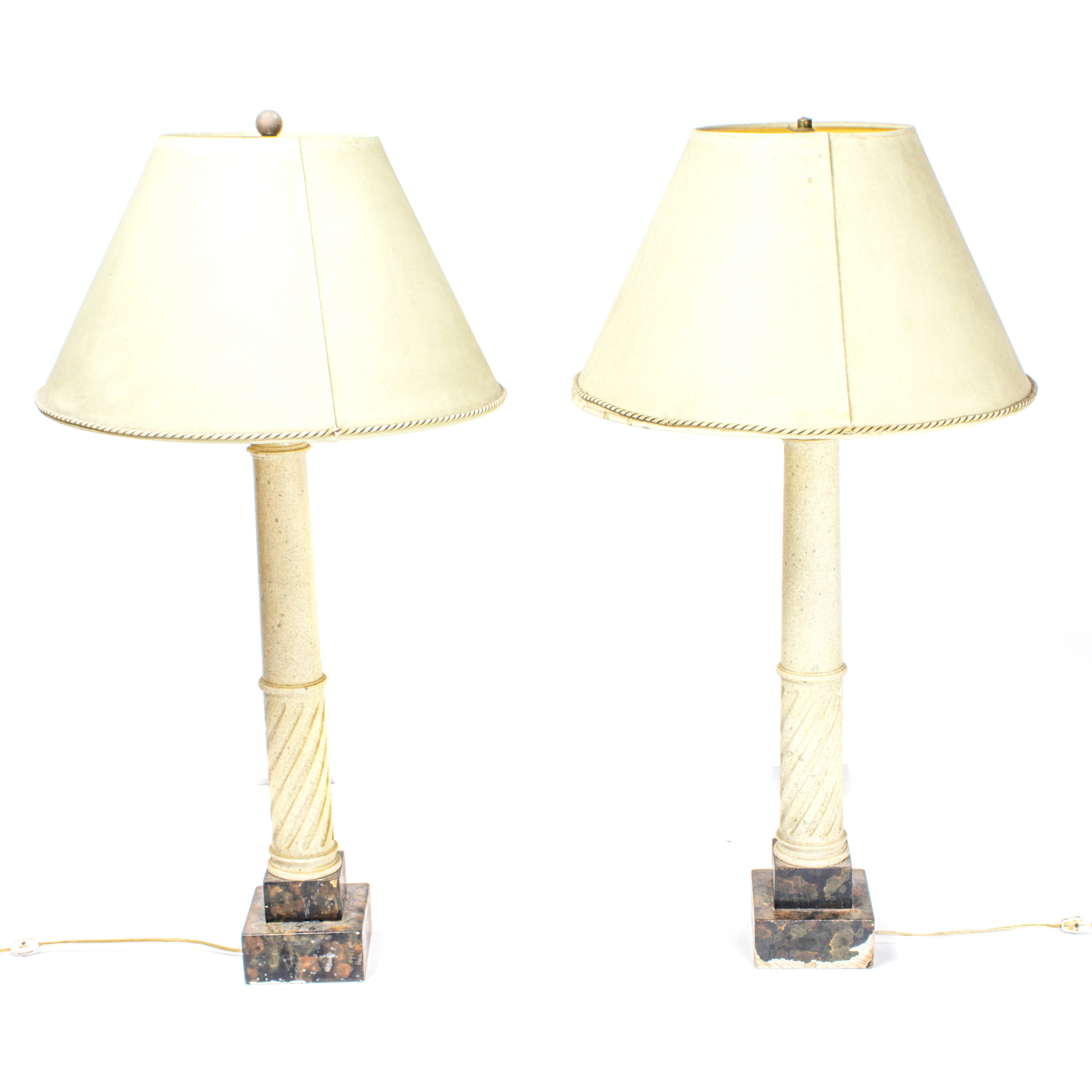 PAIR OF POLYCHROME DECORATED FAUX