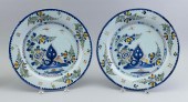 PAIR OF POLYCHROME DELFTWARE C