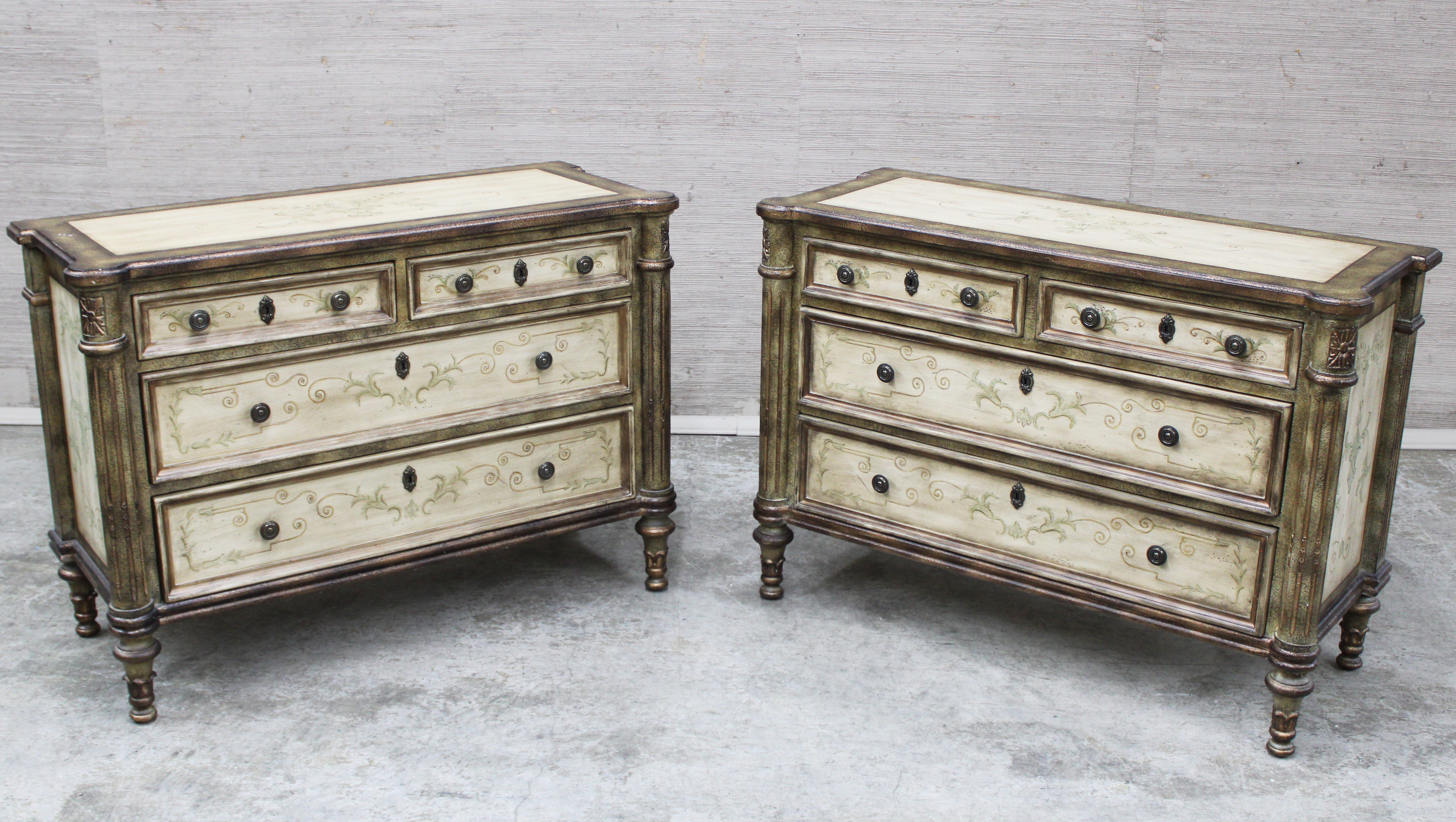 PAIR OF POLYCHROME LOUIS XVI