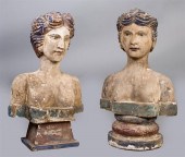 PAIR OF POLYCHROME PAINTED WOO