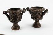 PAIR OF POMPEIAN-STYLE BRONZE