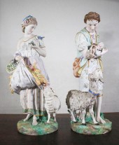 PAIR OF PORCELAIN BISQUE FIGUR