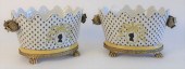 PAIR OF PORCELAIN CACHEPOTS, W