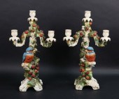 PAIR OF PORCELAIN & CORALENE K