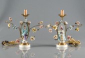 PAIR OF PORCELAIN FIGURAL BOUD