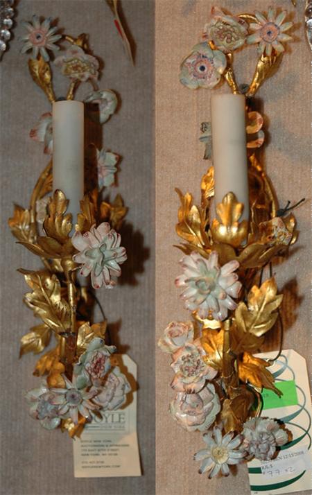 Pair of Porcelain Flower