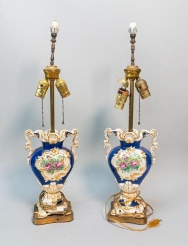 PAIR OF PORCELAIN URN LAMPSPair