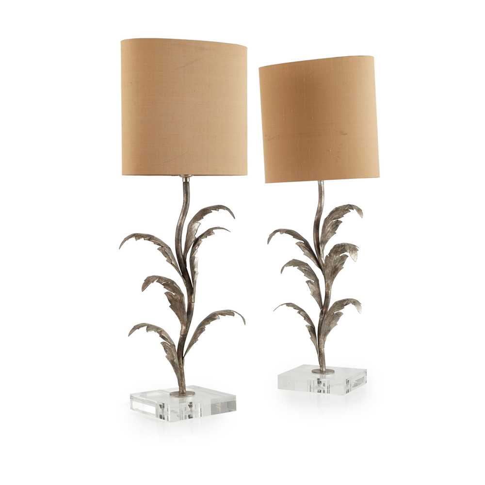 PAIR OF PORTA ROMANA SILVERED METAL