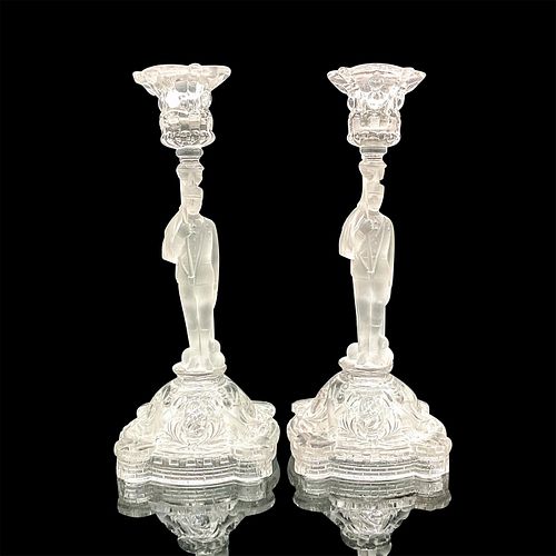 PAIR OF PORTIEUX FRENCH GLASS