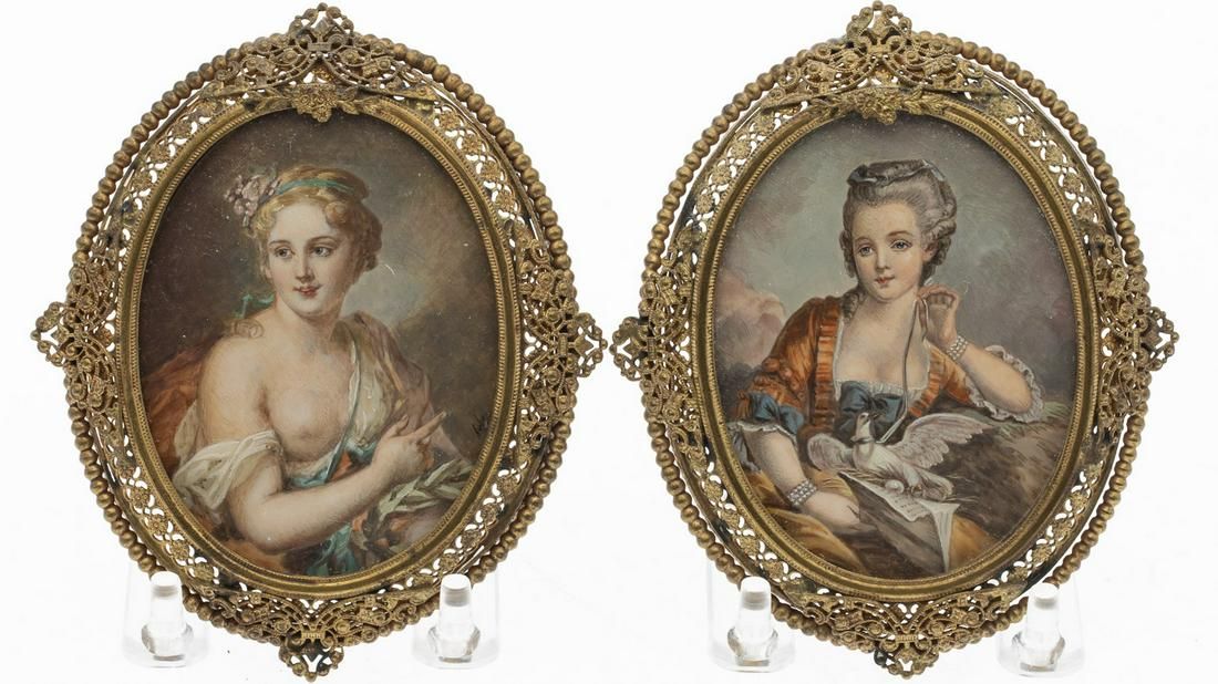 PAIR OF PORTRAIT MINIATURES OF