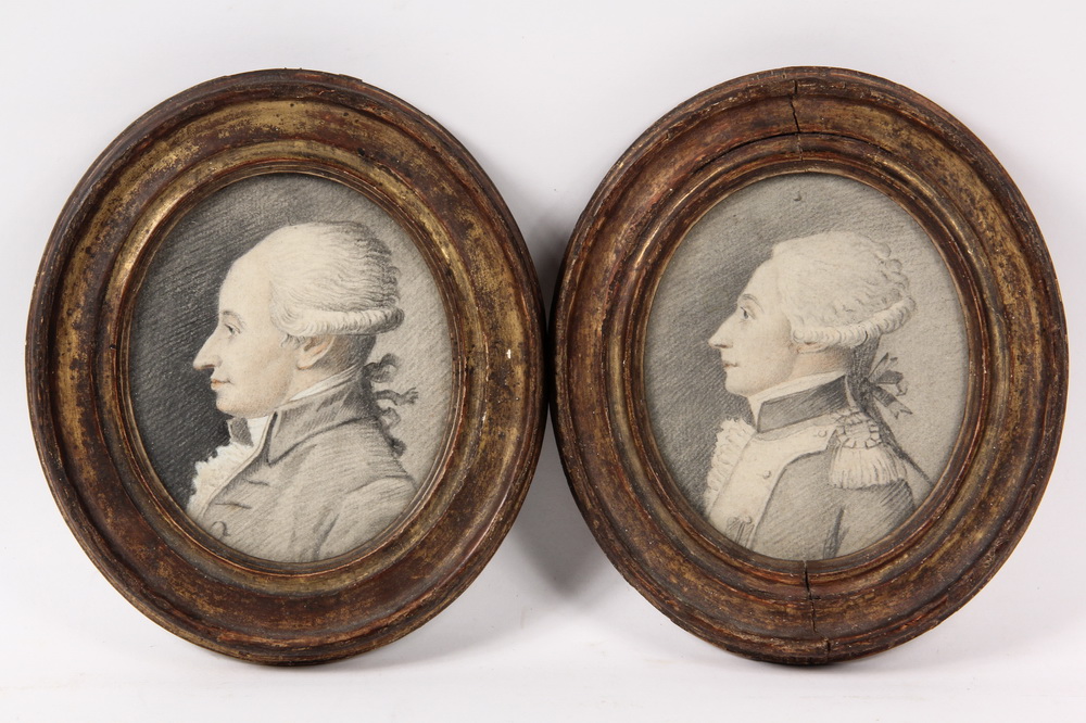 PAIR OF PORTRAITS - a gentleman and