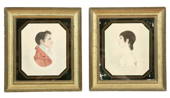 PAIR OF PORTRAITS LABELED