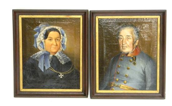 Pair of portraits: middle aged