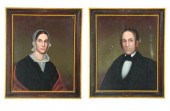 PAIR OF PORTRAITS OF A MAN AND