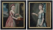PAIR OF PORTRAITS OF YOUNG GIR