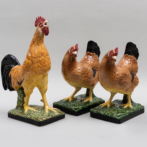 PAIR OF PORTUGUESE CALDAS GLAZED