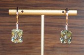 PAIR OF PRASIOLITE AND DIAMOND