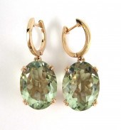 PAIR OF PRASIOLITE AND ROSE GO