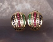 PAIR OF PRECIOUS GEMSTONE AND