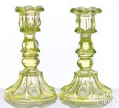 PAIR OF PRESSED CANARY YELLOW