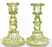 PAIR OF PRESSED CANARY YELLOW