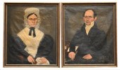 PAIR OF PRIMITIVE PORTRAIT PAI