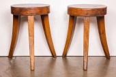 PAIR OF PRIMITIVE STYLE STOOLS