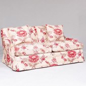 PAIR OF PRINTED FLORAL LINEN T