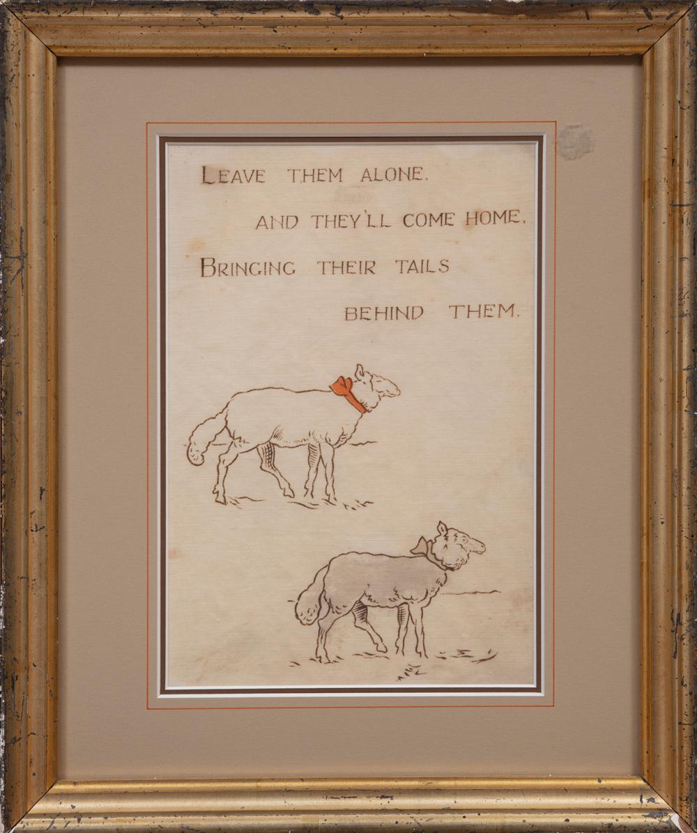 PAIR OF PRINTED LINEN NURSERY RHYME