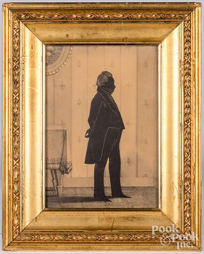 PAIR OF PRINTED SILHOUETTES, 19TH