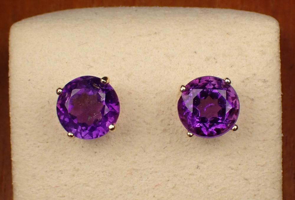 PAIR OF PURPLE AMETHYST EAR