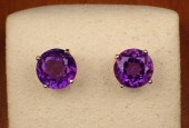 PAIR OF PURPLE AMETHYST EAR ST
