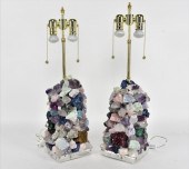 PAIR OF QUARTZ AND ROCK MINERA