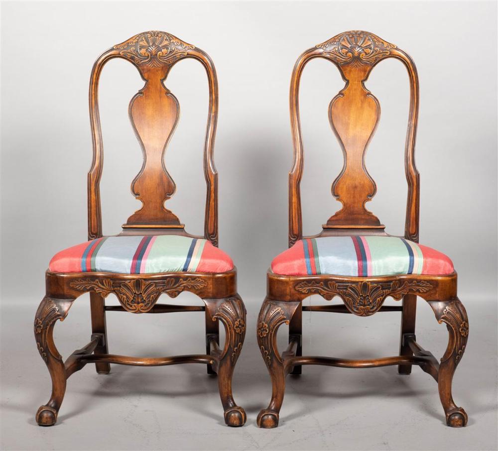 PAIR OF QUEEN ANNE STYLE WALNUT