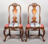 PAIR OF QUEEN ANNE STYLE WALNU