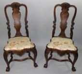 PAIR OF QUEEN ANNE STYLE CARVE