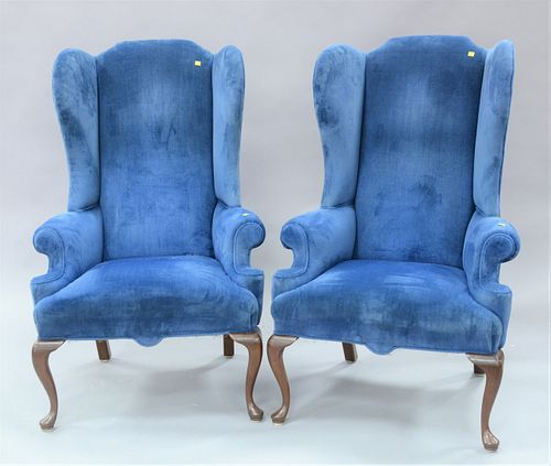 PAIR OF QUEEN ANNE STYLE WING