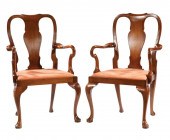 PAIR OF QUEEN ANNE-STYLE WALNU