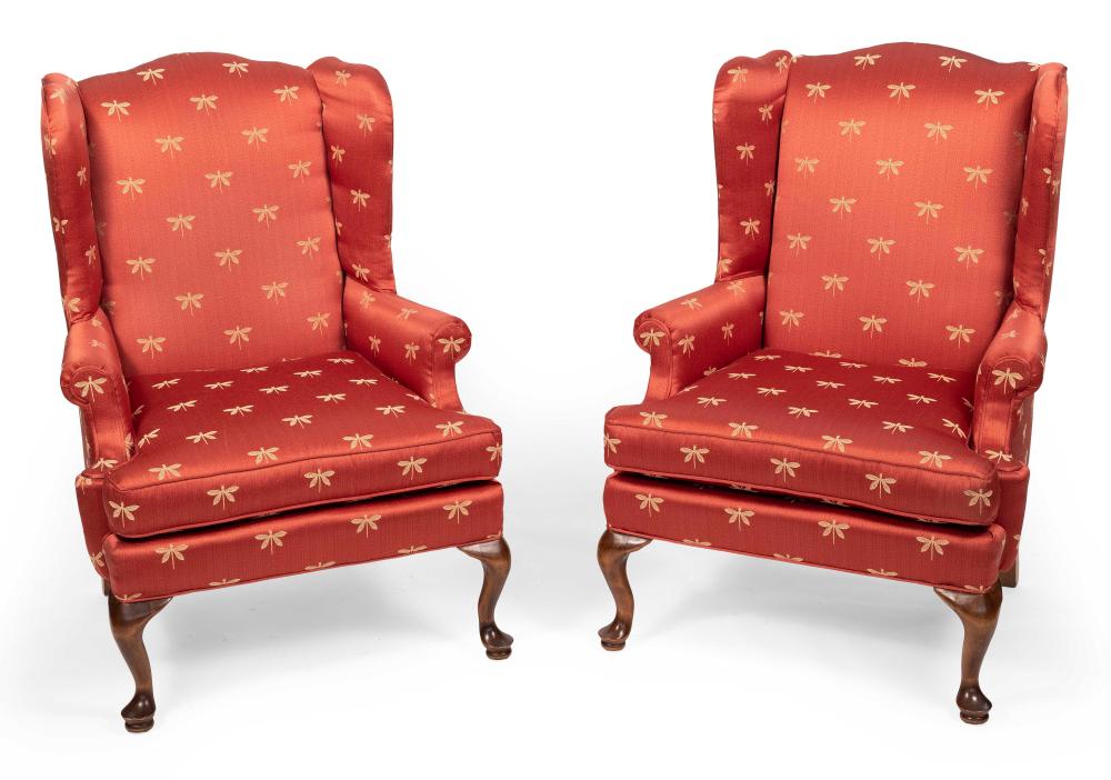 PAIR OF QUEEN ANNE-STYLE WING