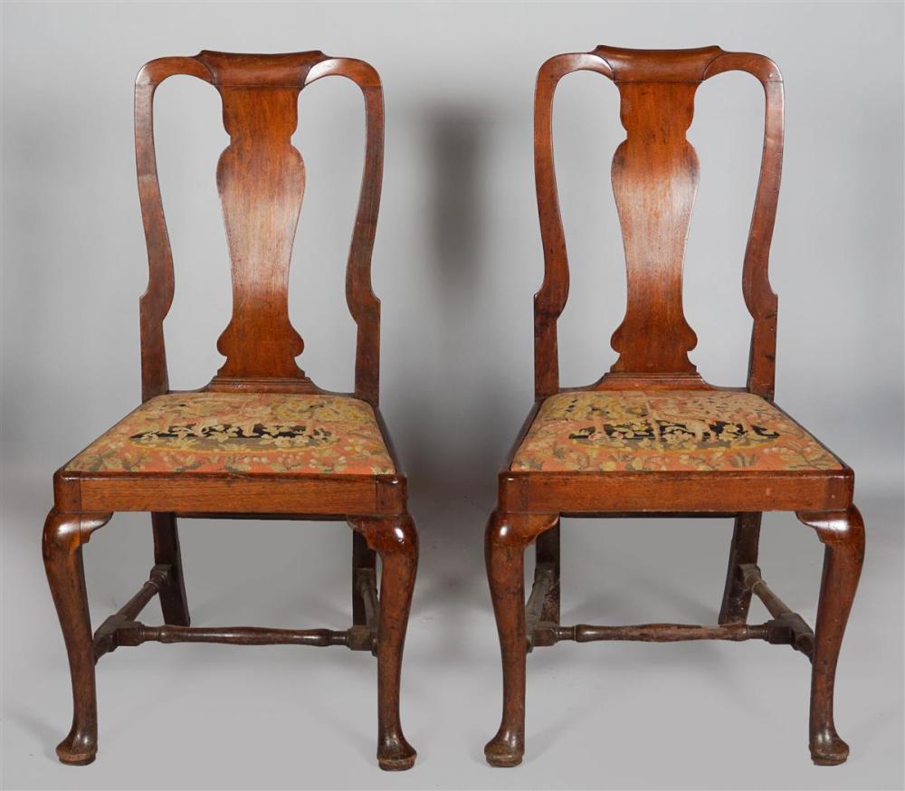 PAIR OF QUEEN ANNE WALNUT AND OAK