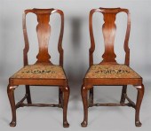 PAIR OF QUEEN ANNE WALNUT AND