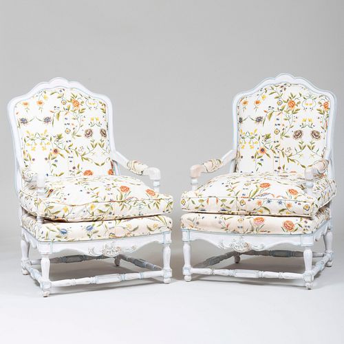 PAIR OF RÃ©GENCE STYLE PAINTED WOOD