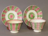 PAIR OF RAINBOW SPATTER CUPS A