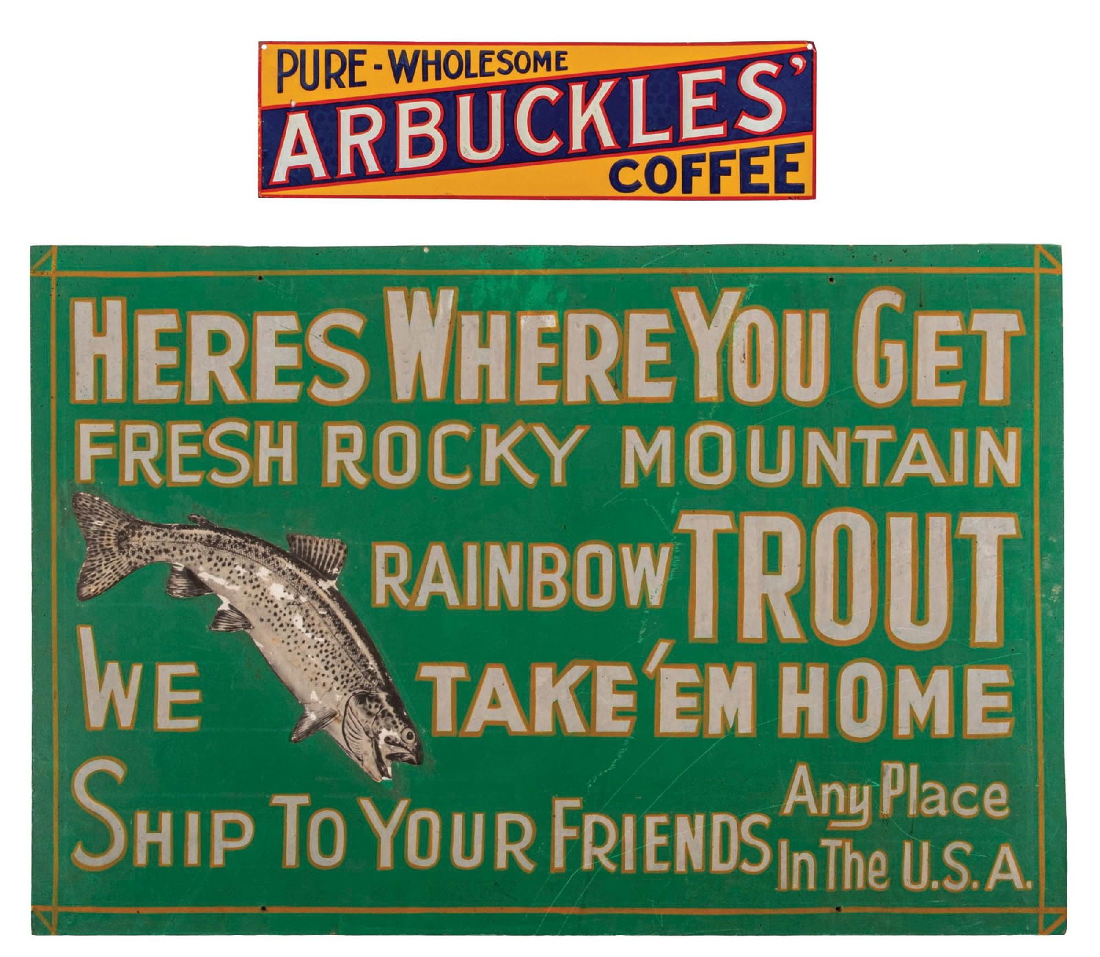 PAIR OF RAINBOW TROUT & ARBUCKLES
